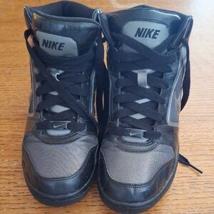 Nike Black and Silver High-Top Sneakers